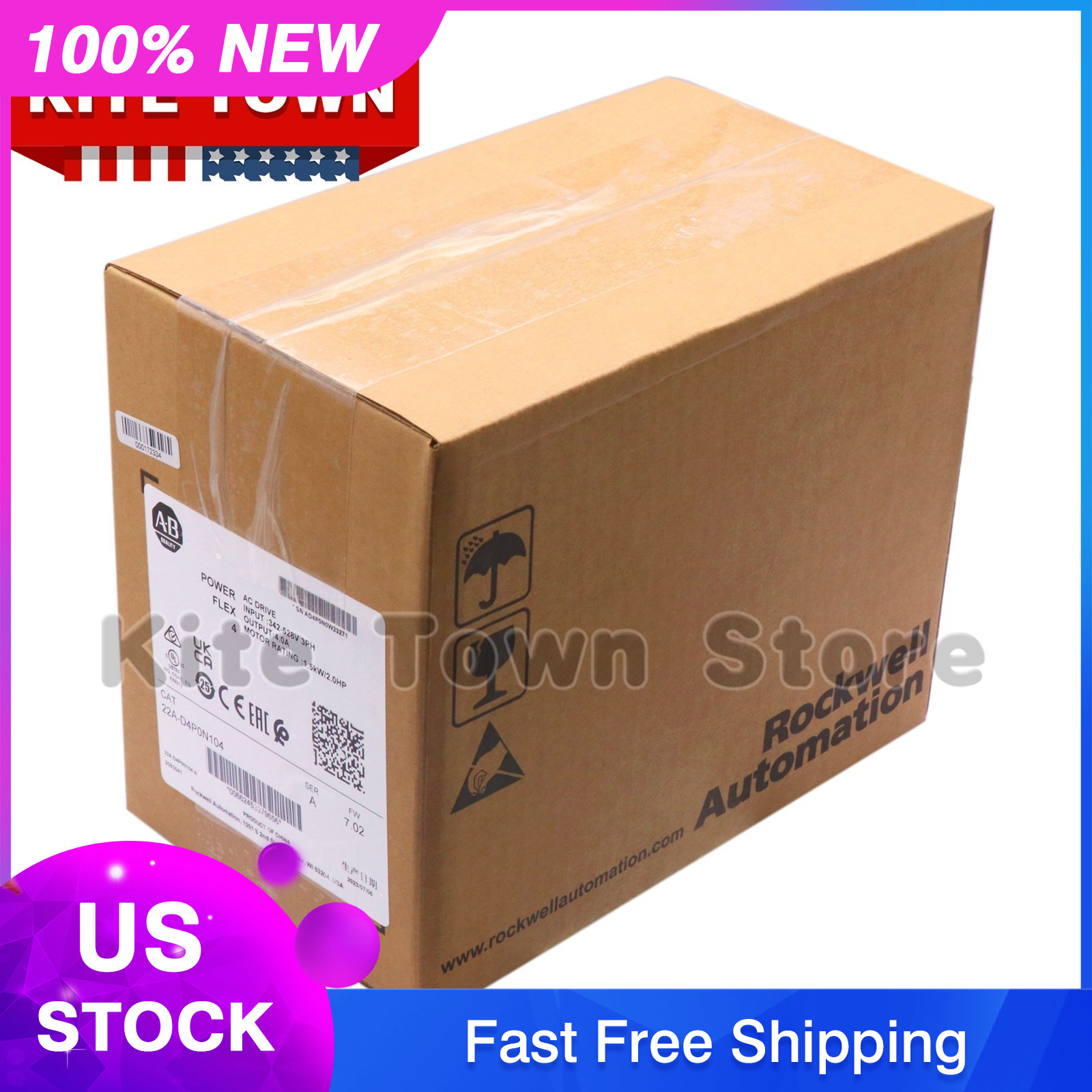2025 US Newest Factory Seal Allen Bradley 22A-D4P0N104 Powerflex 2.0HP AC Drive