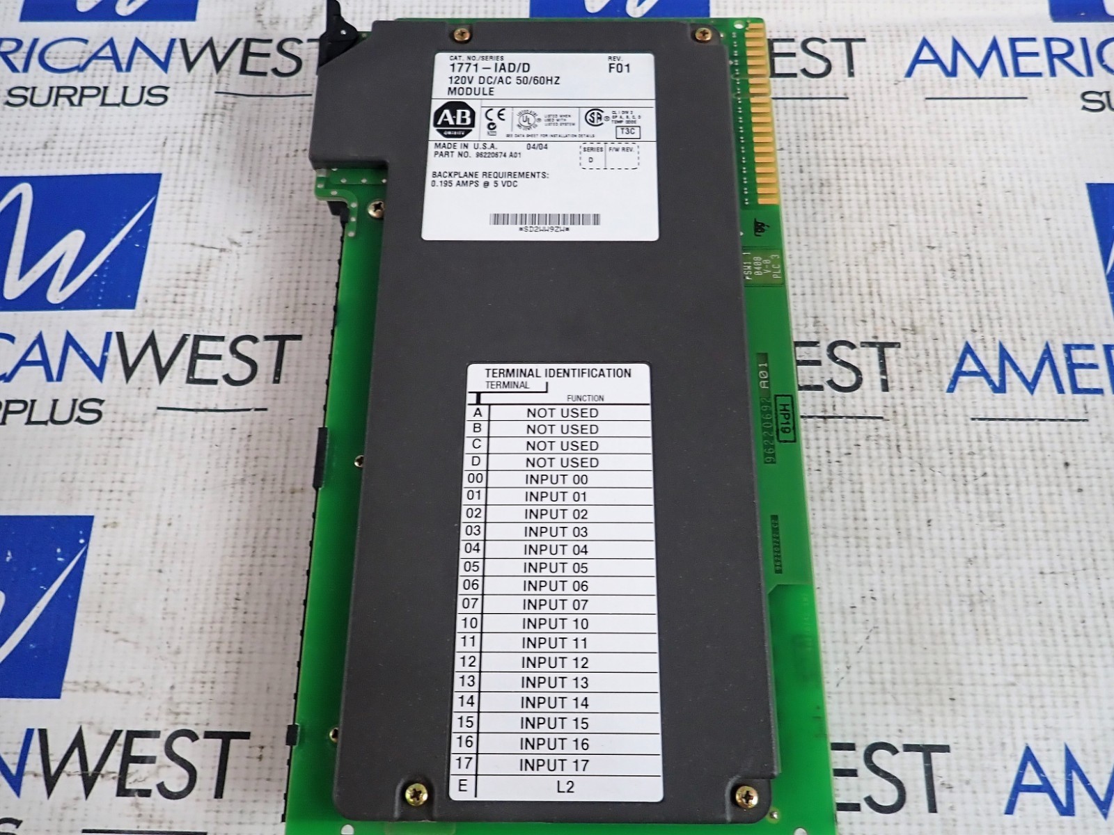 1771-IAD/D 120V DC/AC 50/60HZ MODULE REV FO1 SER D