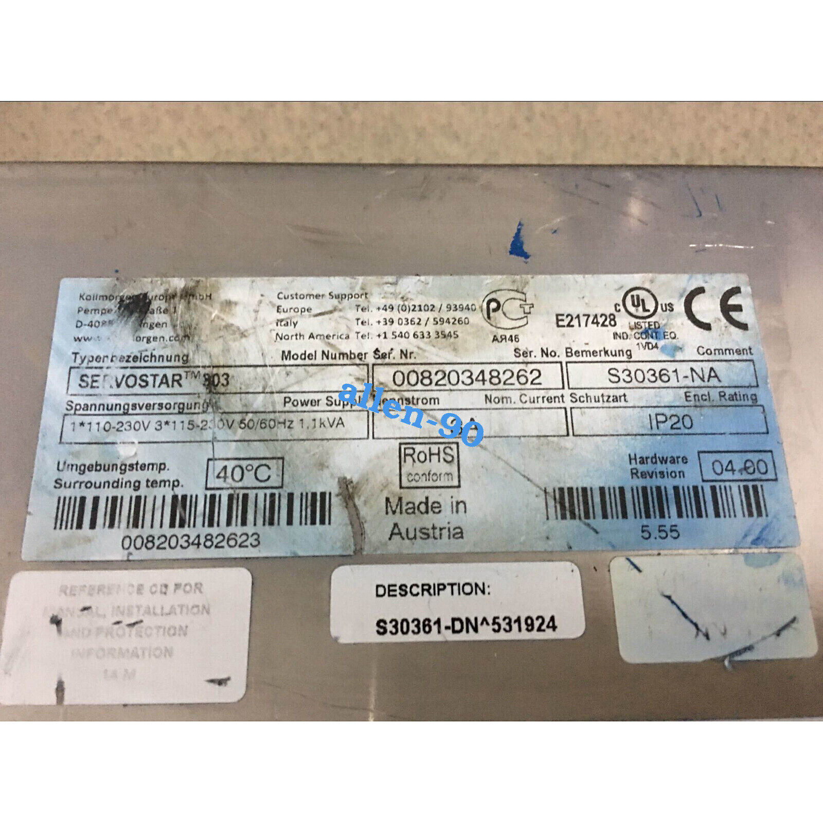 Used Kollmorgen Servostar 303 S30361-NA Servo Drive Fast shipping#DHL or FedEx