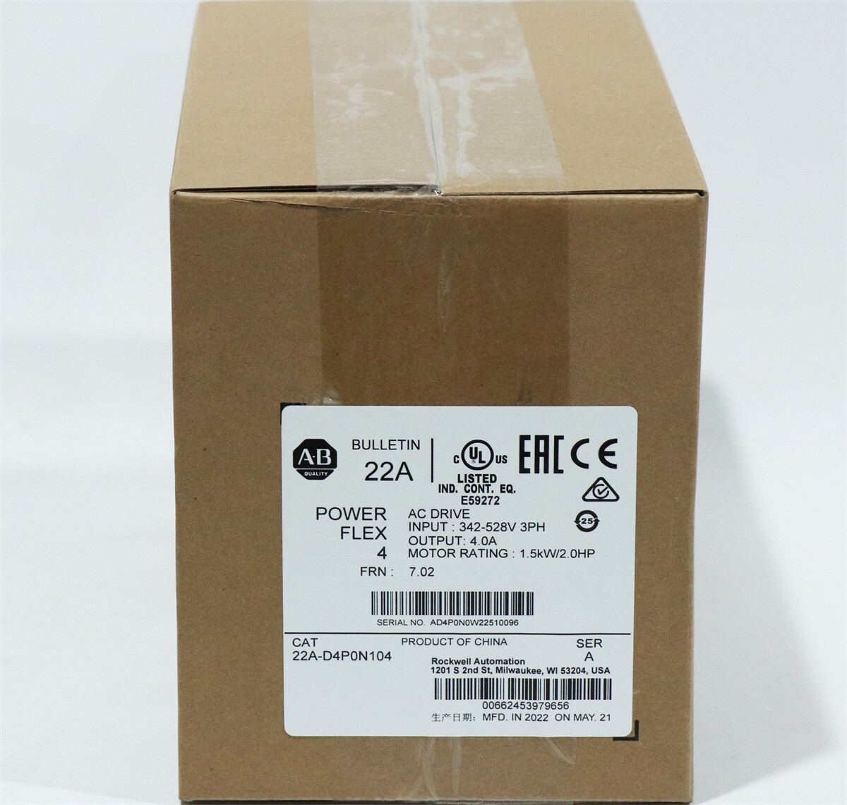 New Sealed 22A-D4P0N104/A Allen Bradley PLC AC Drive Fast Delivery