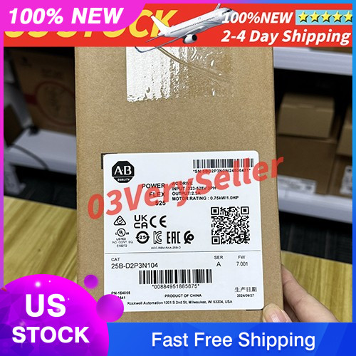 NEW Allen-Bradley 25B-D2P3N104 PowerFlex 525 0.75kW 480V 1Hp AC Drive Fast Ship