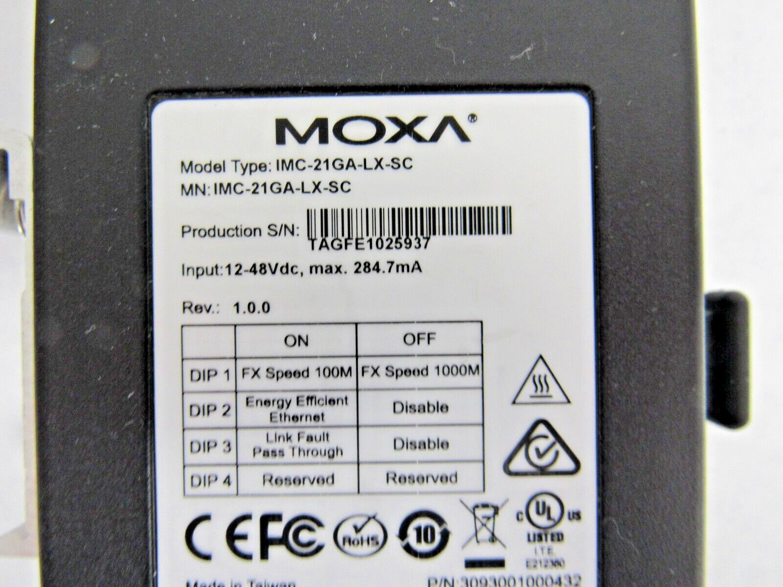 Moxa IMC-21GA-LX-SC Ethernet to Fiber Media Converter IMC-21GA 27-3