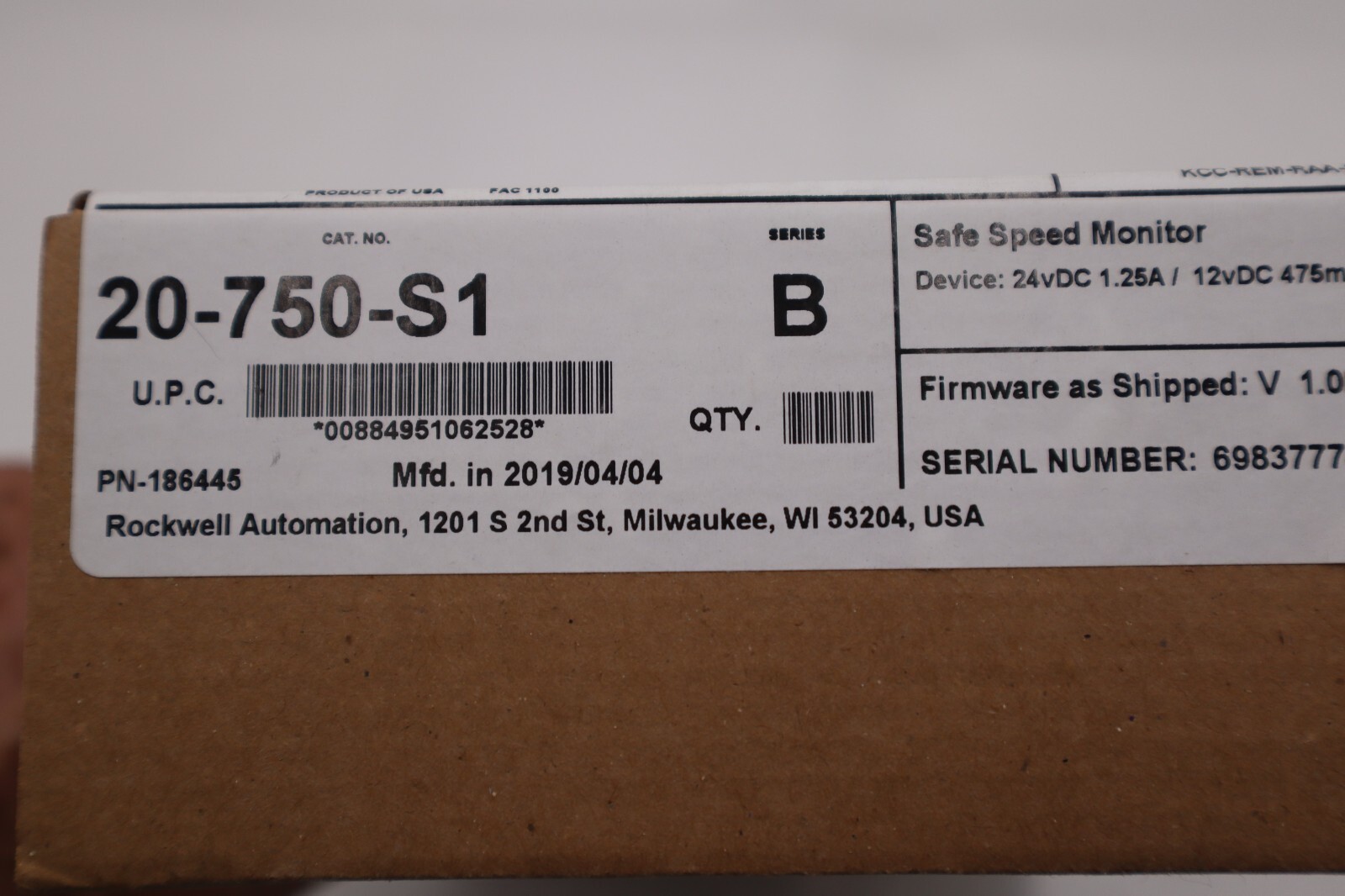 FACTORY SEALED Allen Bradley 20-750-S1 Safe Speed Monitor L-233-C US Free Tax