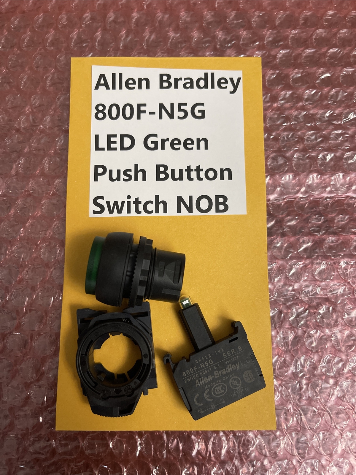 Allen Bradley 800F-N5G LED GREEN Push Button Switch NOB