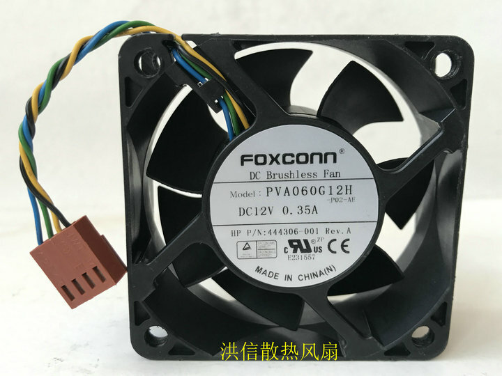 1 PCS FOXCONN Fan PVA060G12H DC 12V 0.35A 6CM 6025 4 pin cooling fan