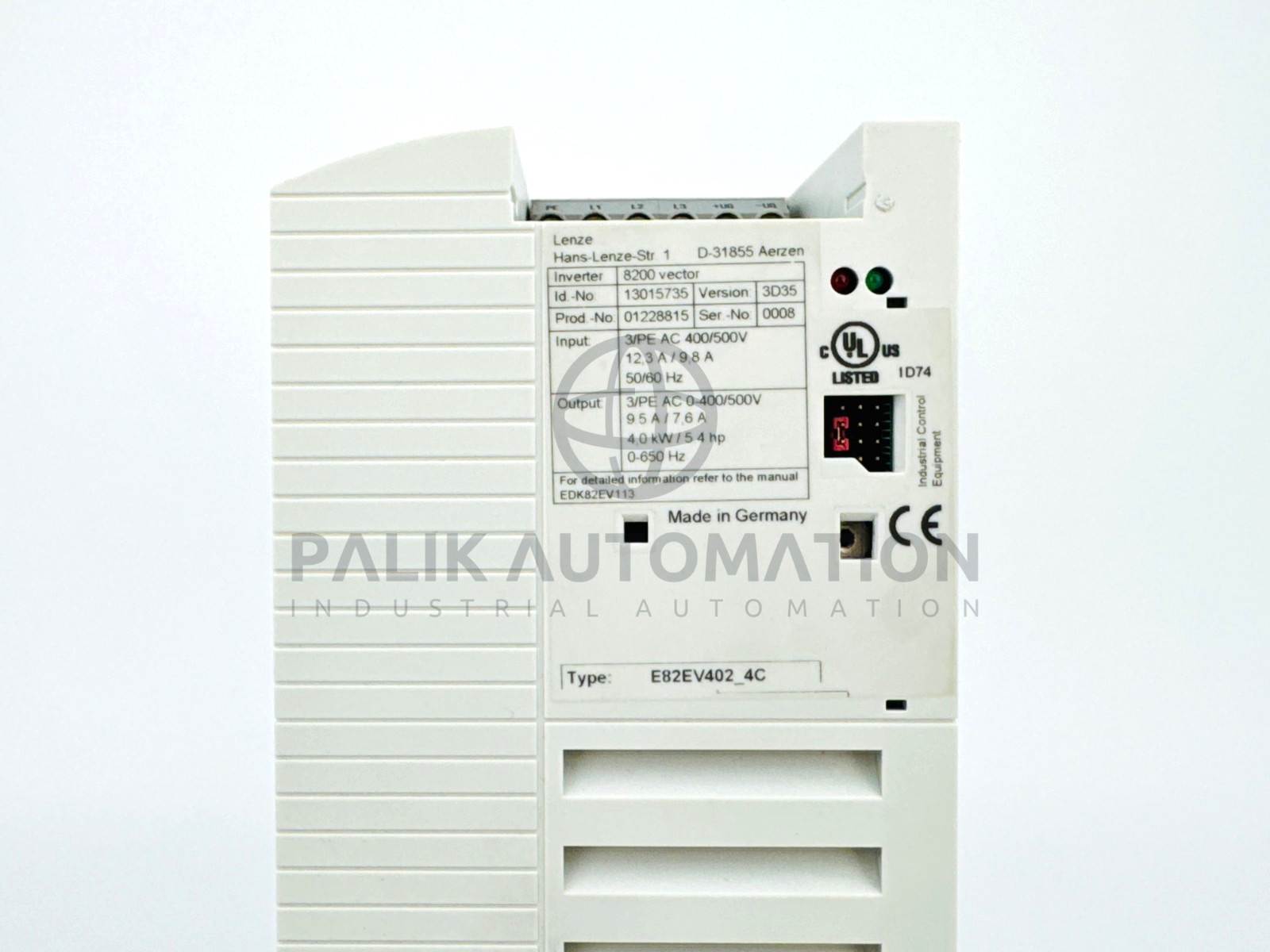 LENZE E82EV402K4C E82EV402_4C INVERTER 8200 SERIES 4.0kW 13015735 3D35 NEW