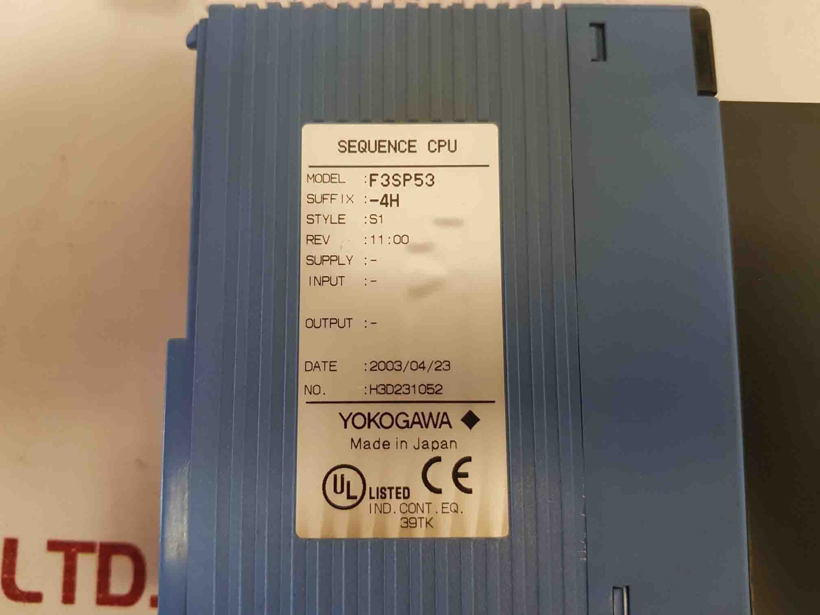 Yokogawa f3sp53 sequence cpu