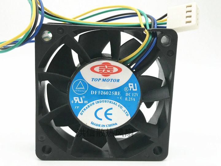 1PC TOP MOTOR 6025 DF126025BE DC12V 0.25A 4-wire PWM ball cooling fan #