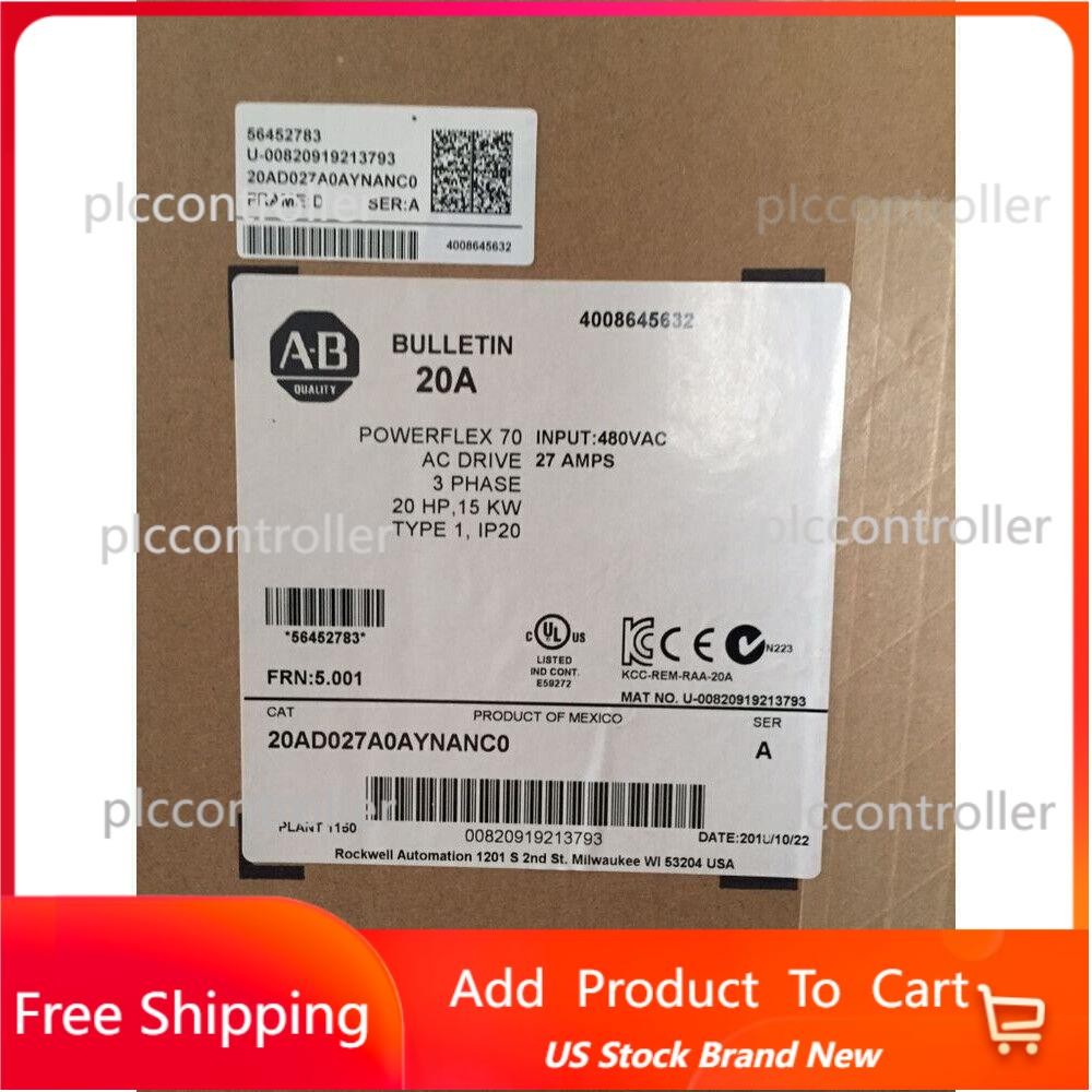 20AD027A0AYNANC0 Allen Bradley PowerFlex 70 AC Drive US Free Tax