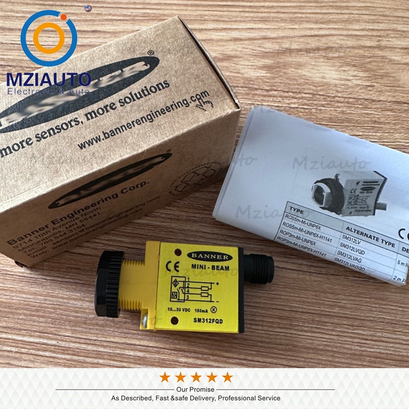 Photoelectric Sensor Fiber Optic Switch For Banner SM312FQD 26836 Mini Beam 4Pin
