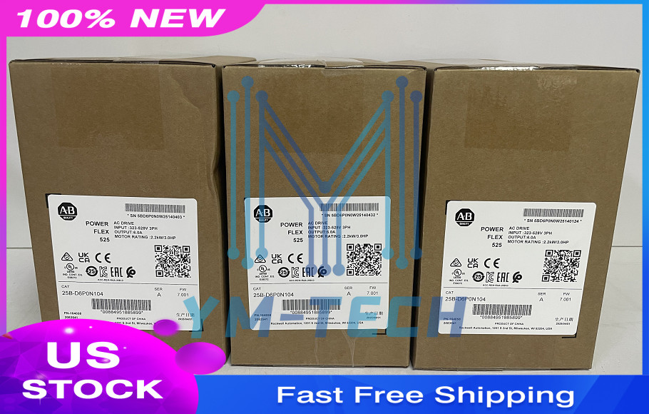 1PCS NEW Allen-Bradley 25B-D6P0N104 525 2.2kW 3Hp AC Drive fast shipping