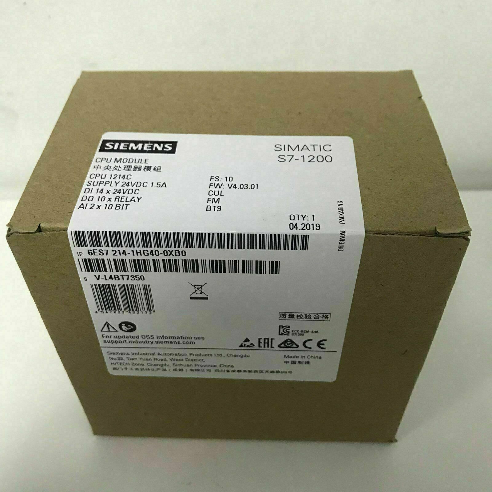 Brand New Siemens 6ES7214-1HG40-0XB0 6ES7 214-1HG40-0XB0 Quality Guaranteed