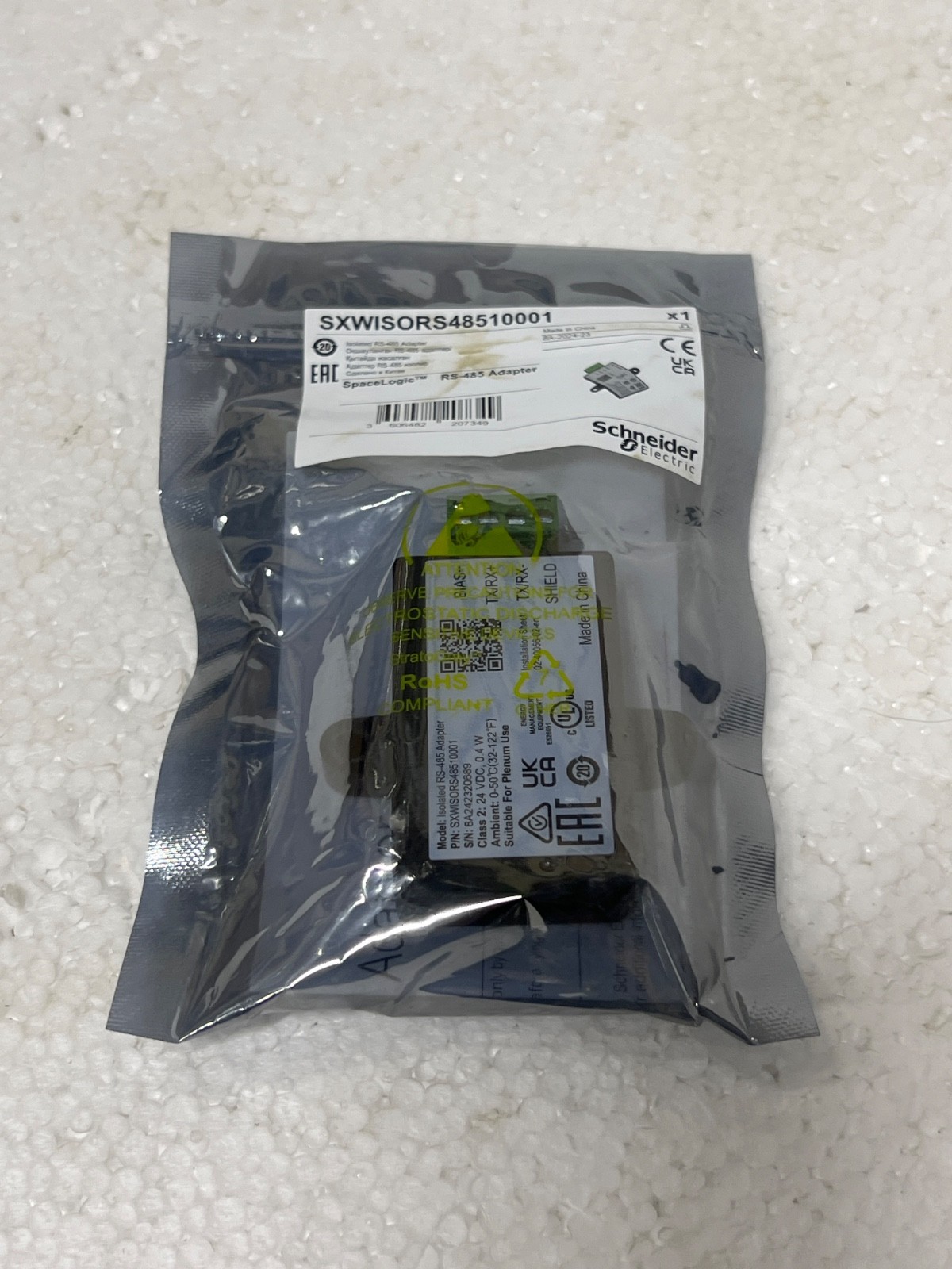 Schneider SXWISORS48510001 Isolated RS-485 Adapter SpaceLogic