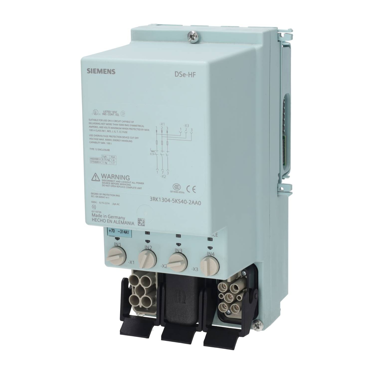 Siemens ET 200pro DSE HF Direct Starter AC-3, 0.9kW / 400V 3RK1304-5KS40-2AA0