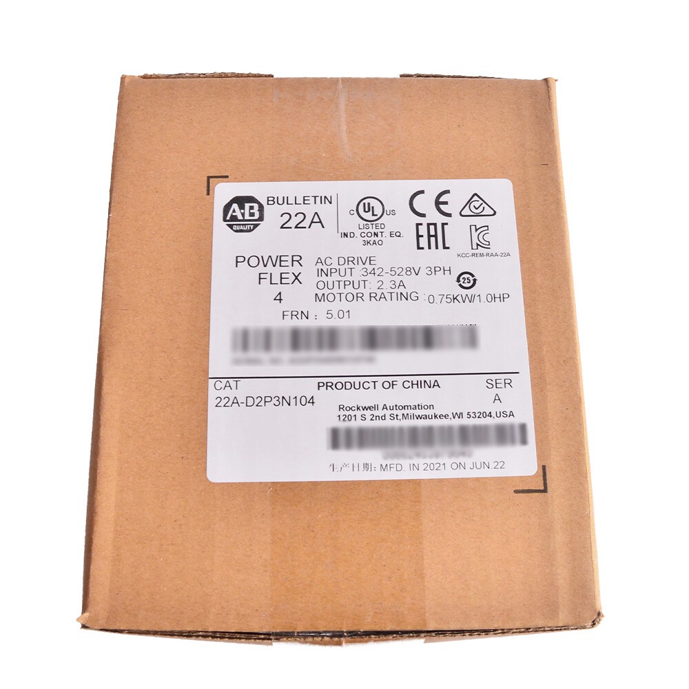 New AB 22A-D2P3N104 PowerFlex 4 0.75 kW 1 HP AC Drive 22AD2P3N104 US Free Tax