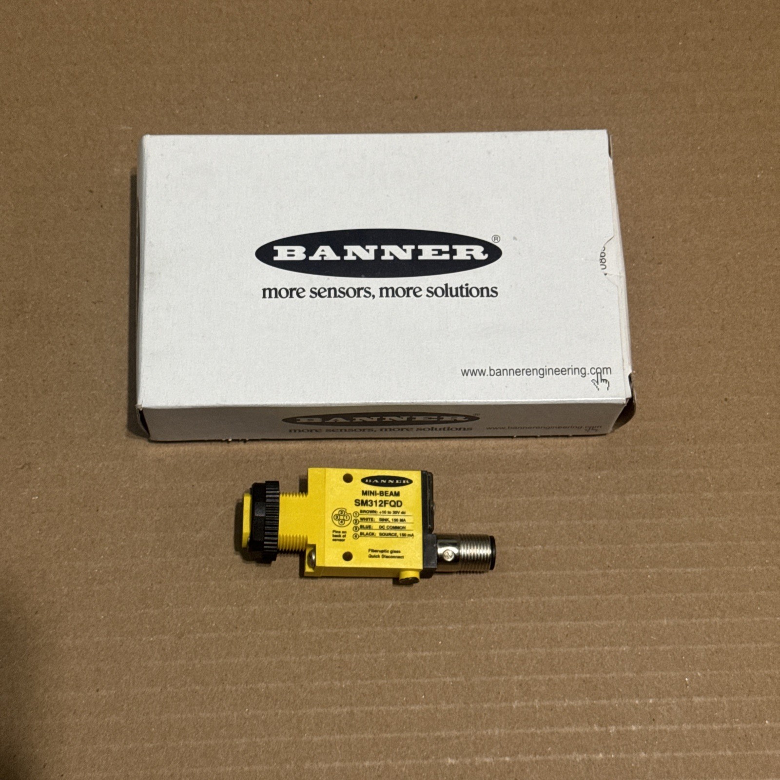 For Banner Mini-Beam SM312FQD 26836 10-30VDC 4Pin Fiber Optic Amplifier Sensor