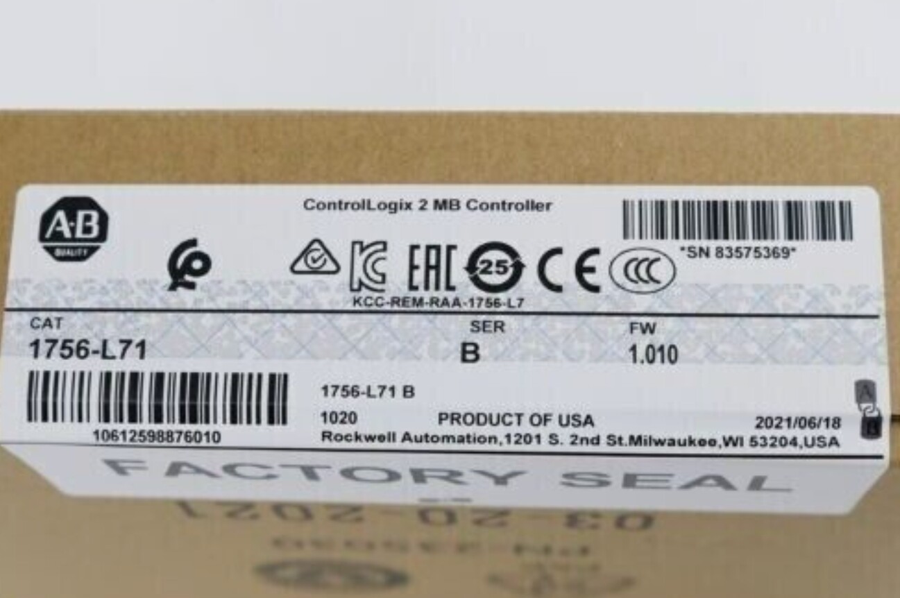 New Factory Sealed Allen Bradley 1756-L71 ControlLogix 2MB Controller 1756L71