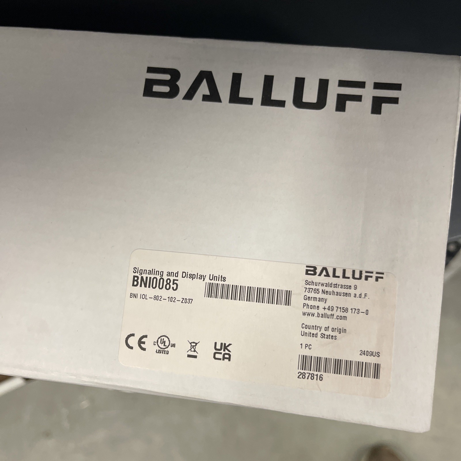 Balluff BNI IOL-802-102-Z037 Smart-Light LED Stack Light 18-30.2VDC 4Pin BNI0085