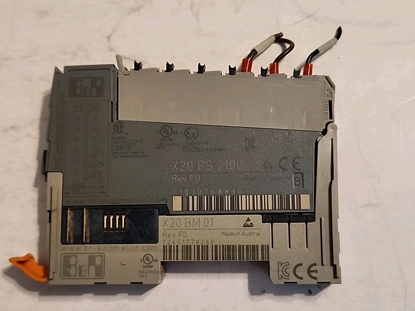 B&R X20PS2100 Power Supply Unit X20 System Module X20BM01 Base (Lot Of 2)
