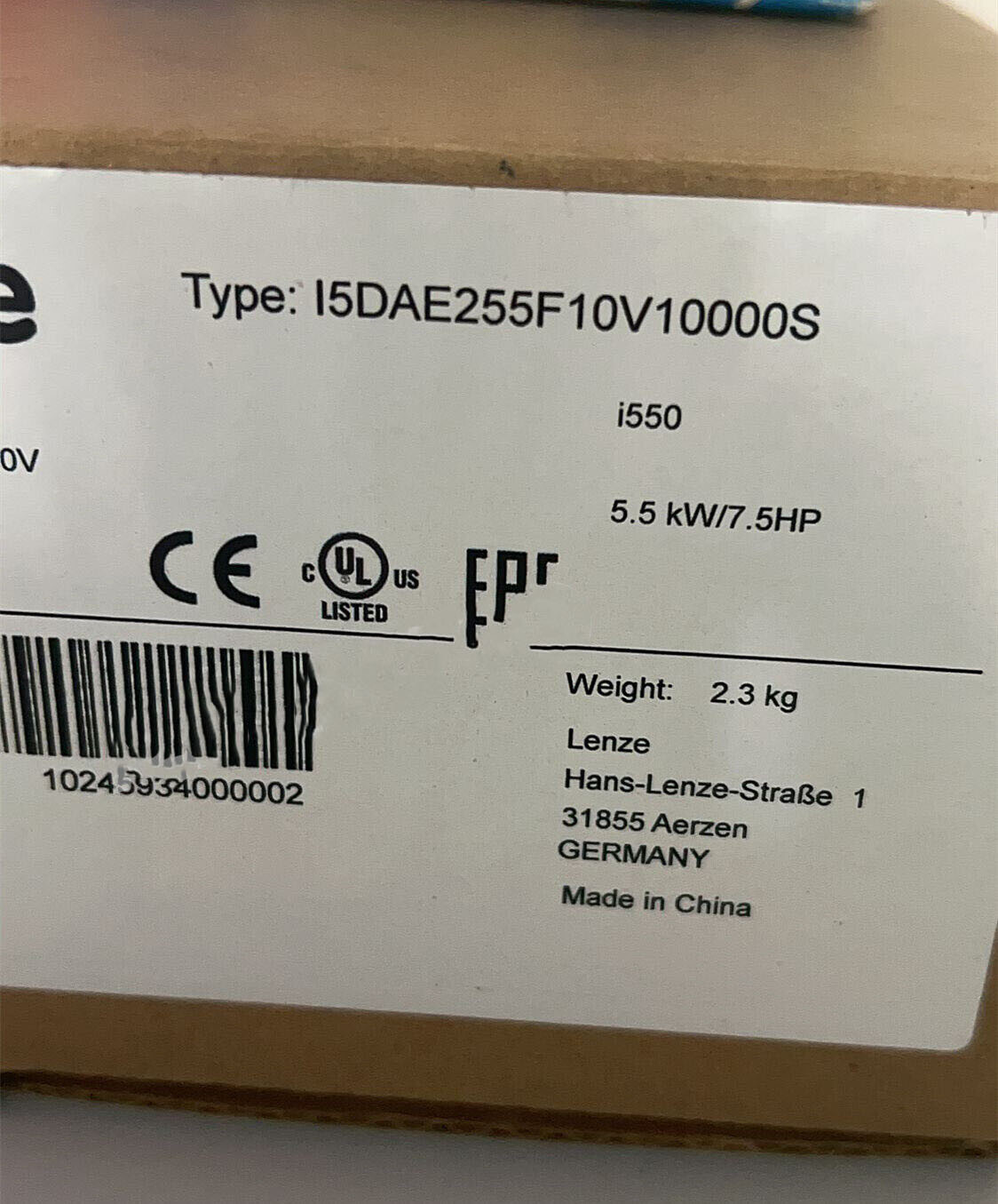 1PC New Lenze I5DAE255F10V10000S Fedex/DHL With 1 Year Warranty