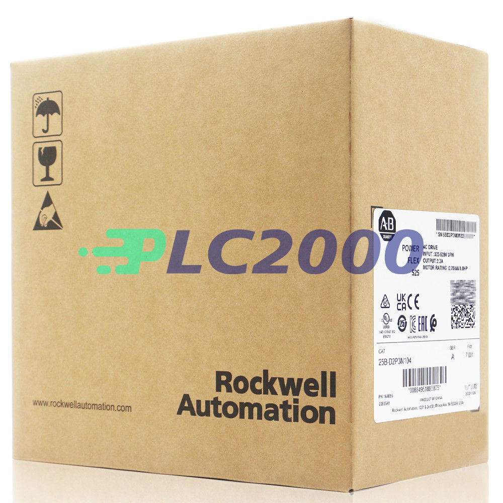 Sealed New Allen Bradley 25B-D2P3N104 PowerFlex 525 0.75kW (1Hp) AC Drive