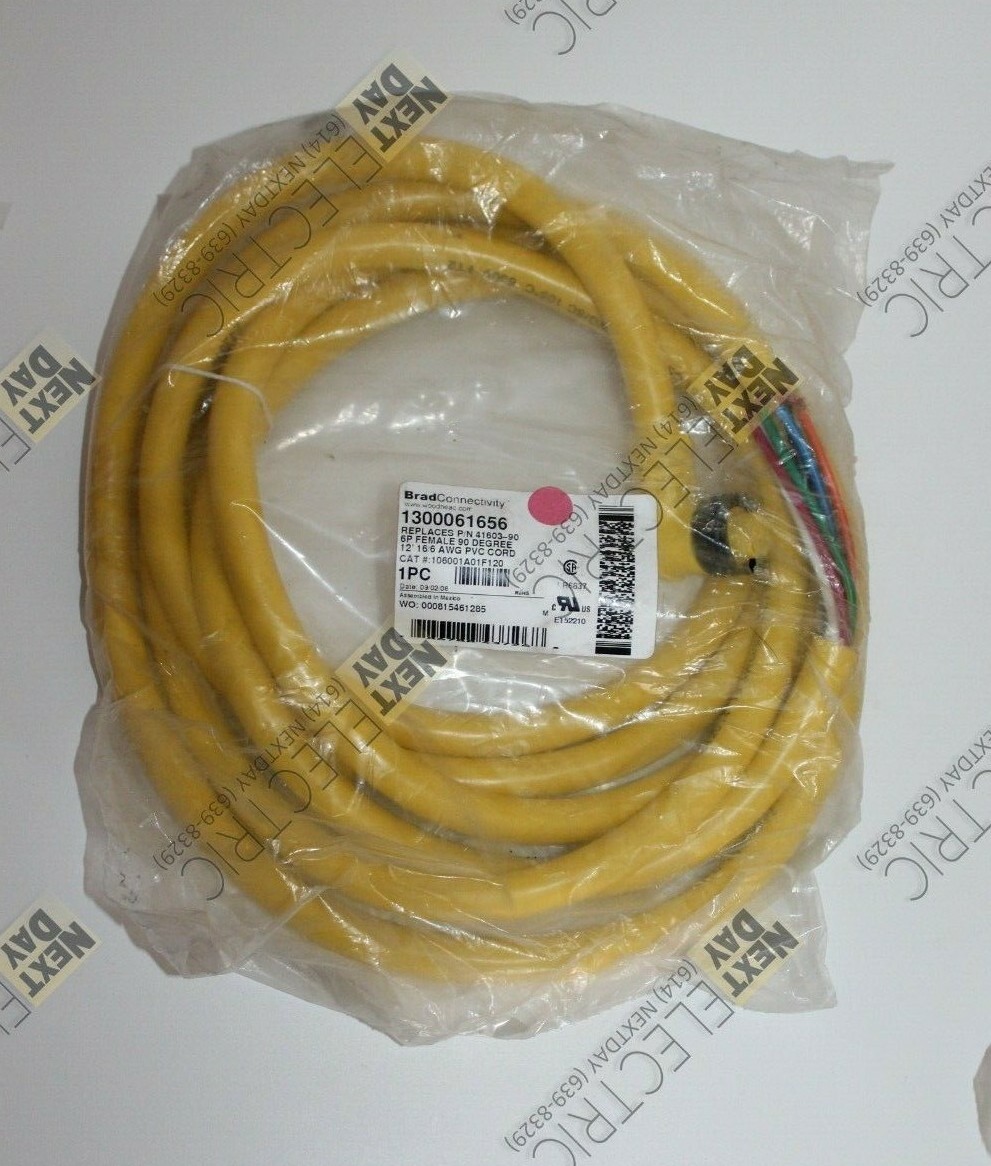 Brad Connectivity, 1300061656, 6 Pin 6p Female Angle Cordset Woodhead Plug Cable