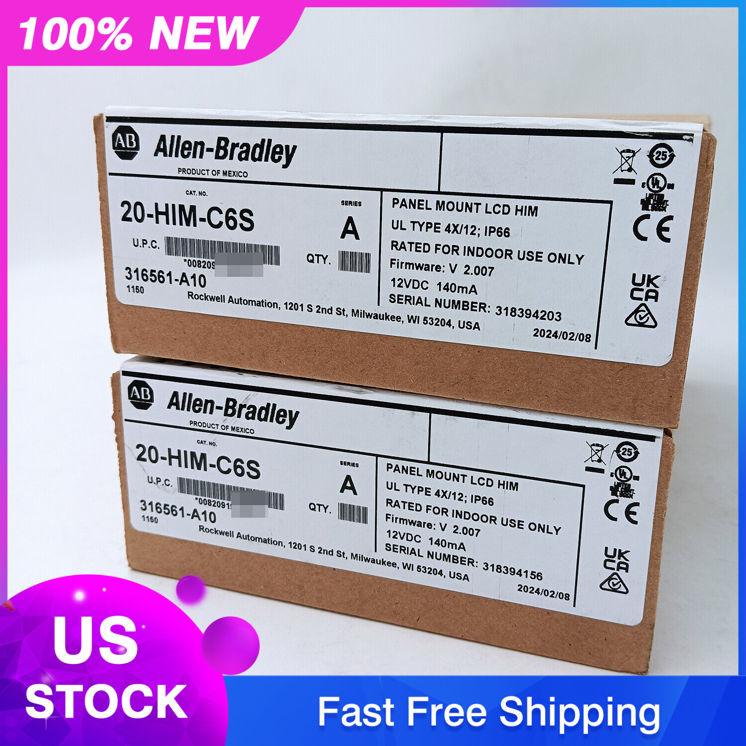 Allen-Bradley 20-HIM-C6S SER A Powerflex Panel Mount LCD HIM New Factory Sealed