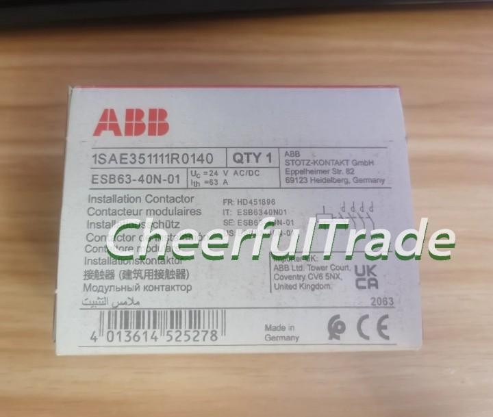 1PCS New ABB ESB63-40N-01 Installation Contactor 24V AC/DC Fast Shipping