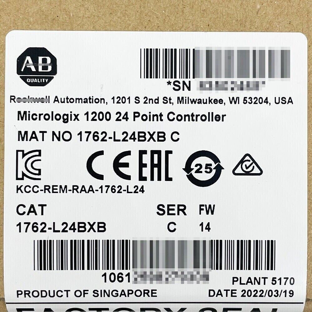 New AB 1762-L24BXB MicroLogix 1200 24 Point Controller 1762L24BXB US Free Tax