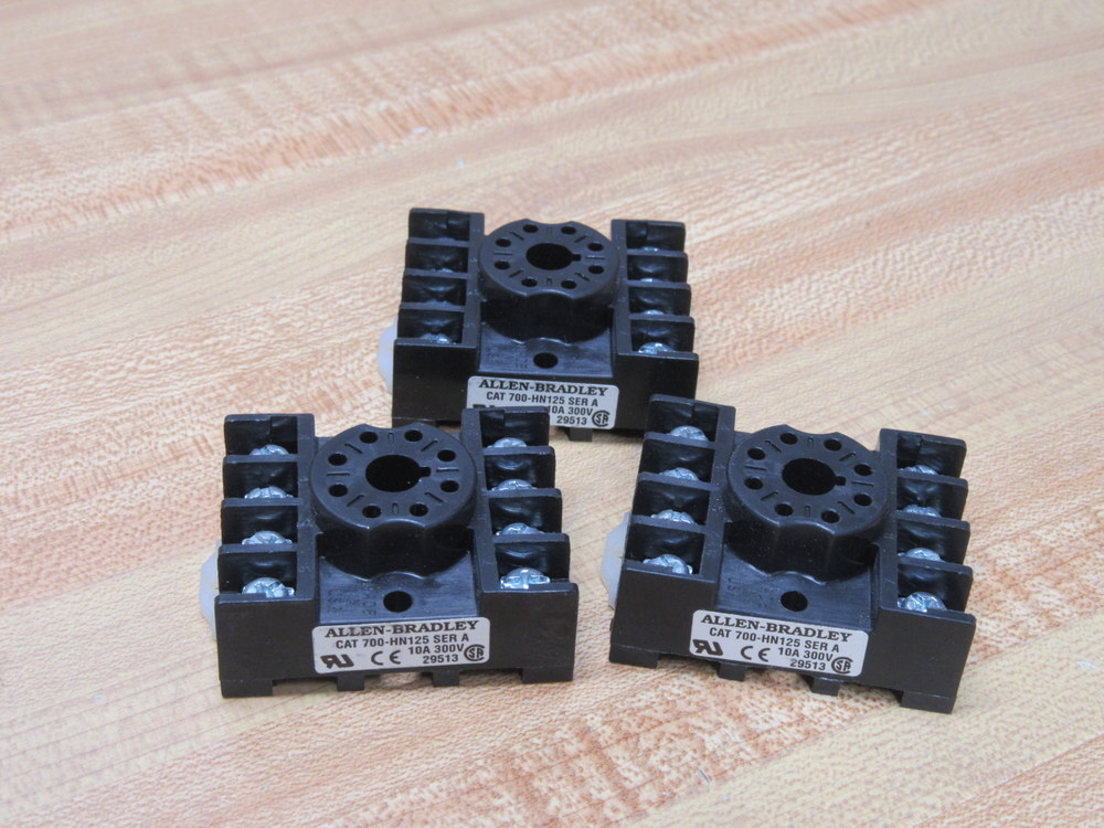 Allen Bradley 700-HN125 Relay Socket 700HN125 300V (Pack of 3)