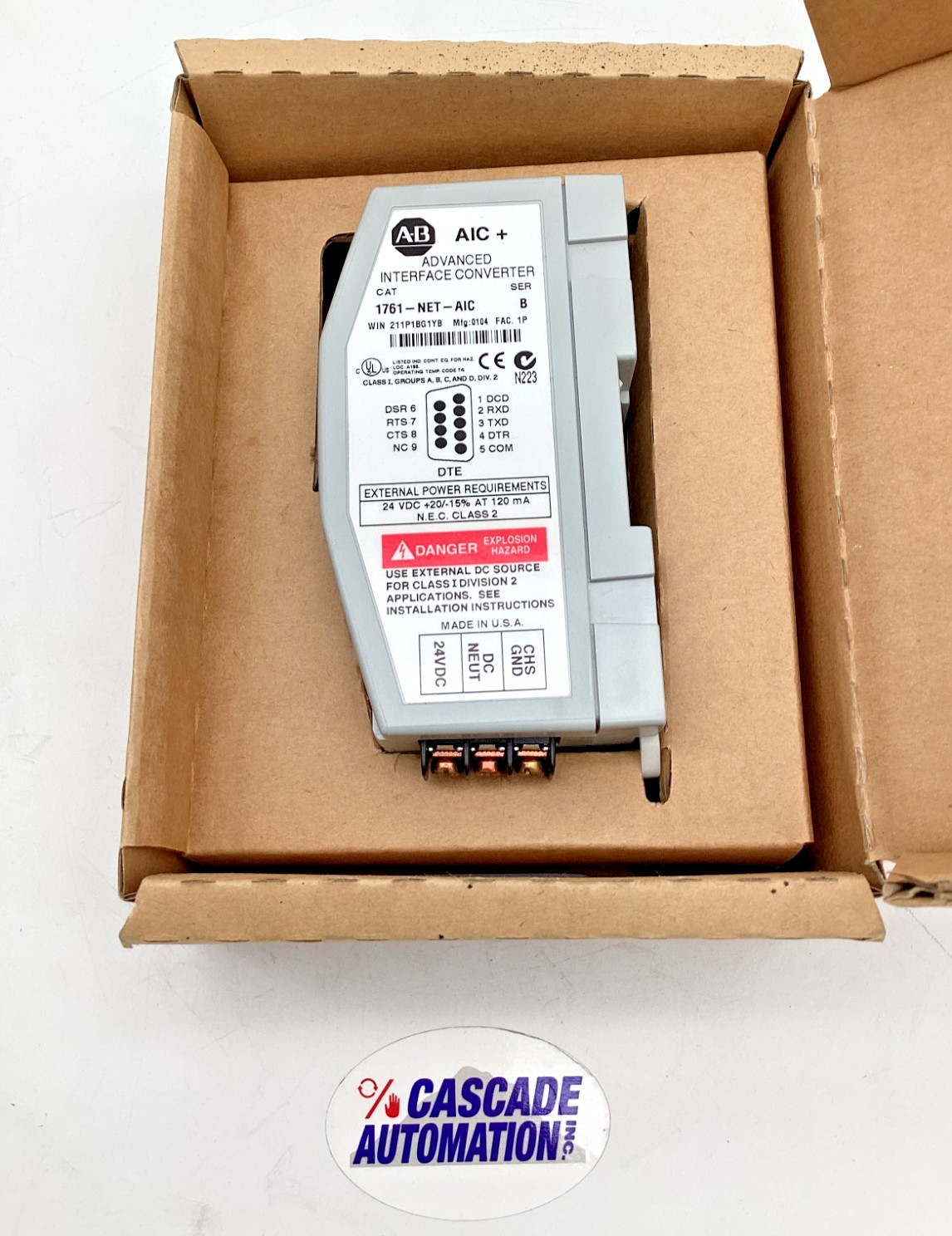 ALLEN-BRADLEY 1761-NET-AIC SERIES B AIC+ ADVANCED INTERFACE CONVERTER (NOB)