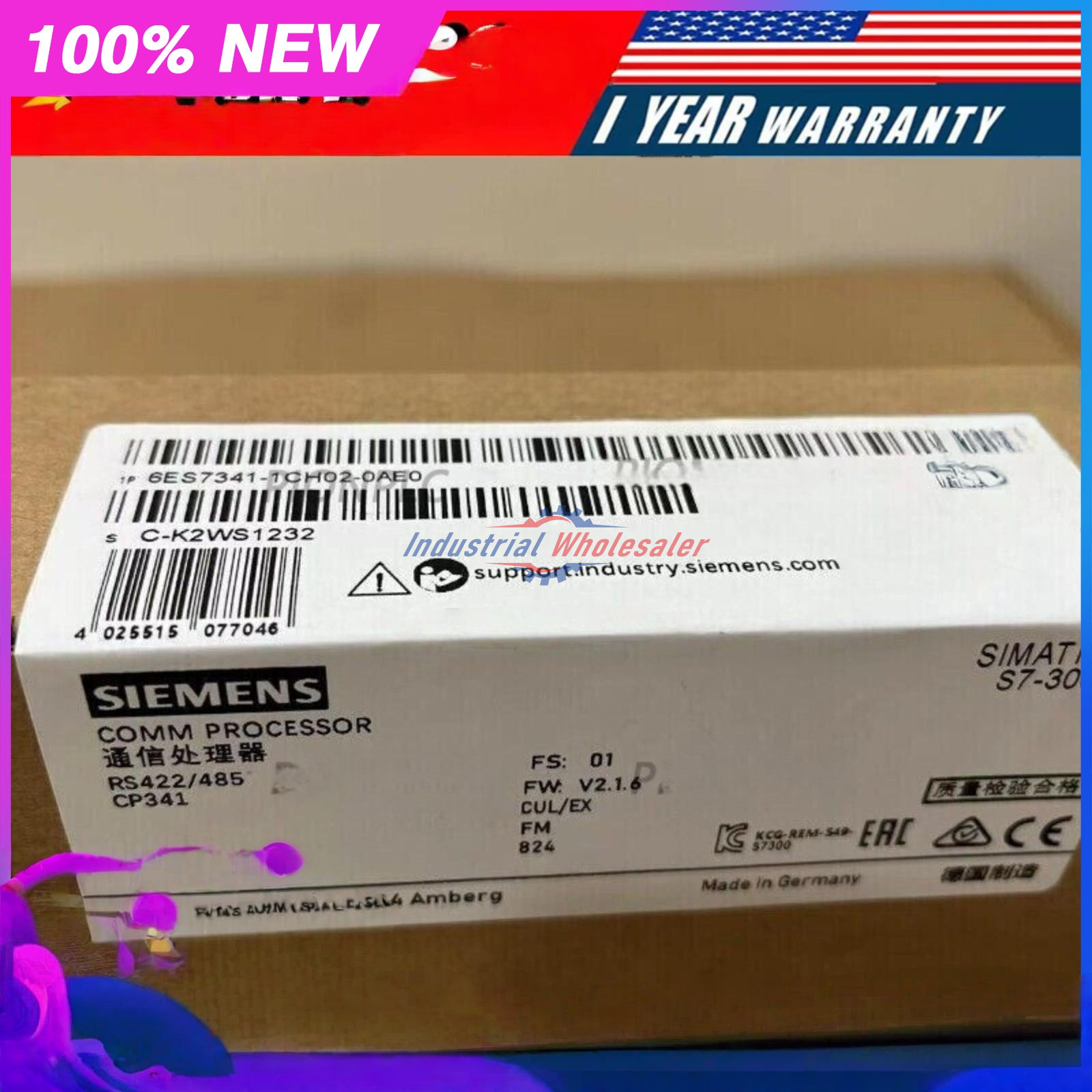 1PCS NEW SIEMENS 6ES7341-1CH02-0AE0 6ES7 341-1CH02-0AE0 Fast delivery