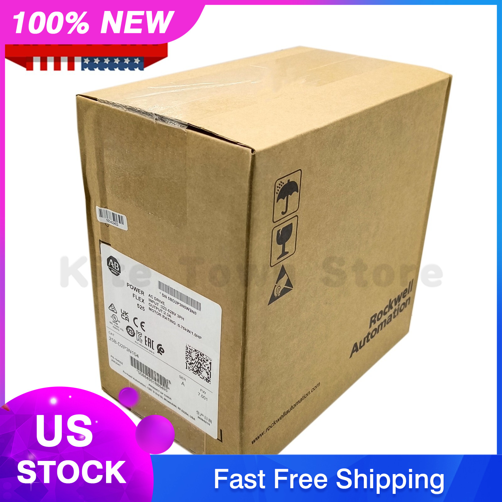 2025 New Factory Sealed Allen Bradley 25B-D2P3N104 /A 1HP AC Drive US Ship