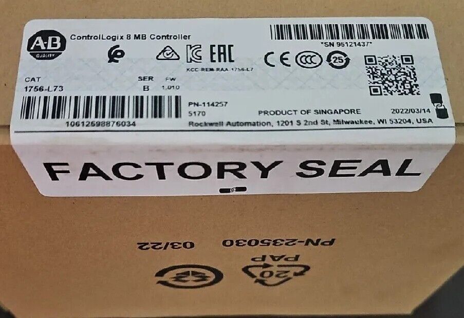 New Allen Bradley 1756-L73 SER B ControlLogix Logix5573 Processor 1756L73