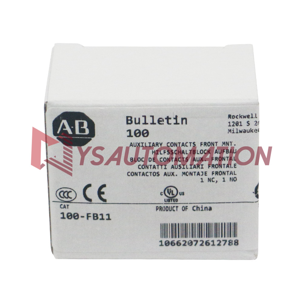 100%New Sealed Allen-Bradley 100-FB11 Auxiliary Contact Block Front Mounting AB