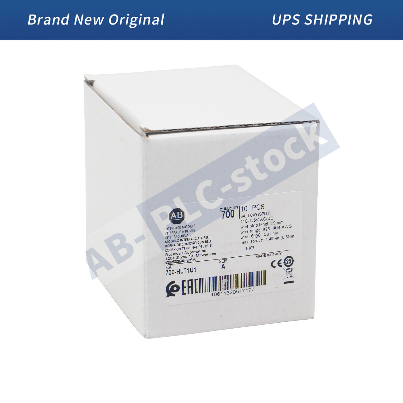 10PCS New Allen-Bradley 700-HLT1U1 700-HL Electromechanical Relay Output