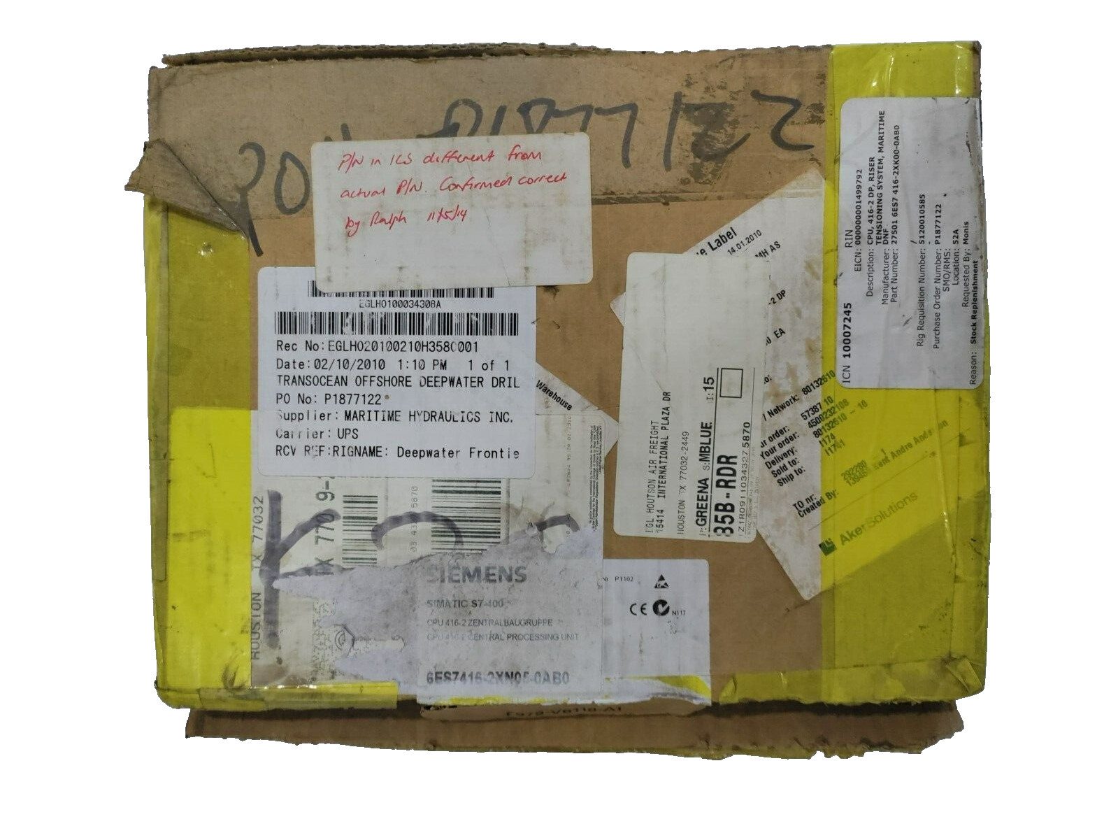 NEW Siemens 6ES7416-2XN05-0AB0 SIMATIC S7-400 CPU416-2 Processor, MPI/DP, 5.6MB