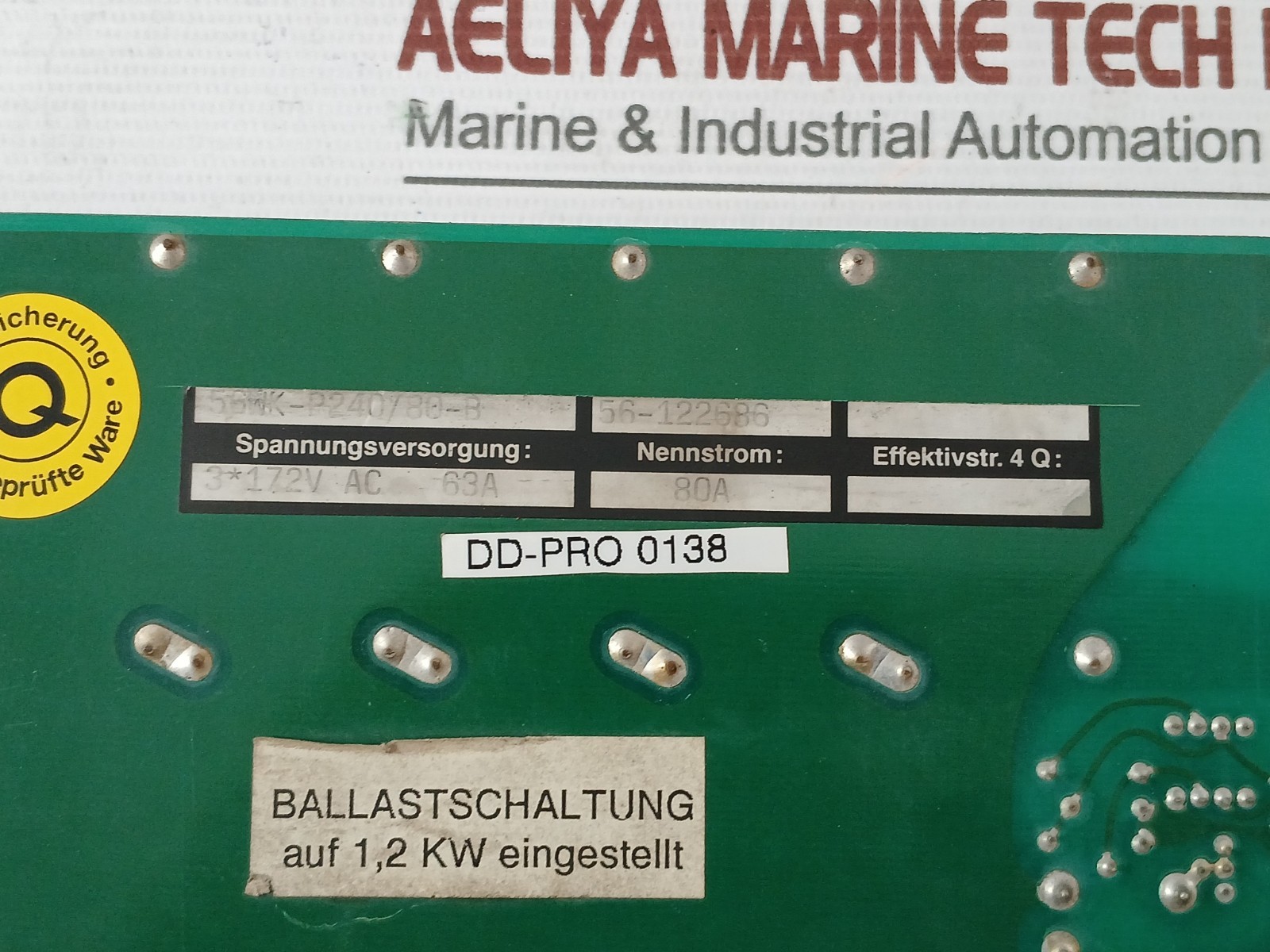 PROCON PAS 60WKS-M240/6-KPT Rack Module PRO-60WKS-M240/8-PB 240VDC 50A