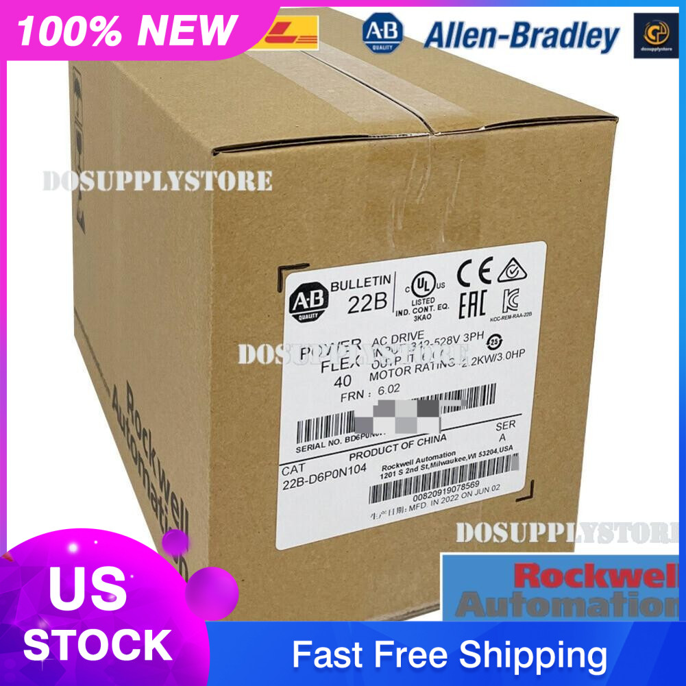 22B-D6P0N104 AB PowerFlex 40- 2.2 KW (3 HP) AC Drive Fast Shipping 22BD6P0N104GQ