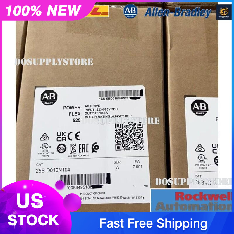 New AB 25B-D010N104 Powerflex 525 AC Drive 4KW 5HP 25BD010N104DO