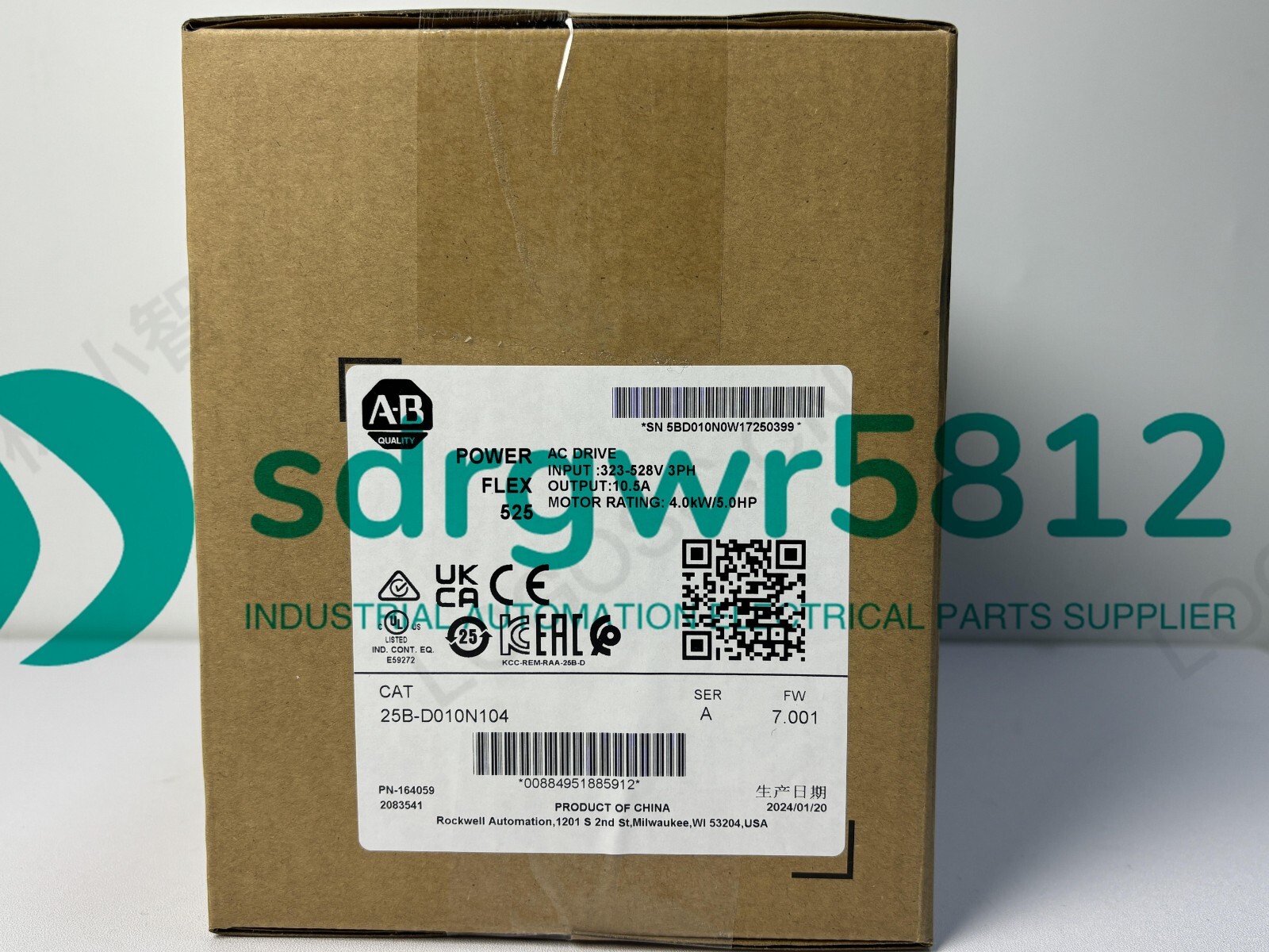 25BD010N104 Brand New Allen Bradley 25B-D010N104 PowerFlex 525 4kW 5Hp AC Drive
