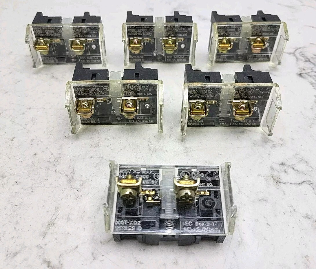 6 Pack Allen Bradley 800T-XD2 Contact Block Series D 600V New