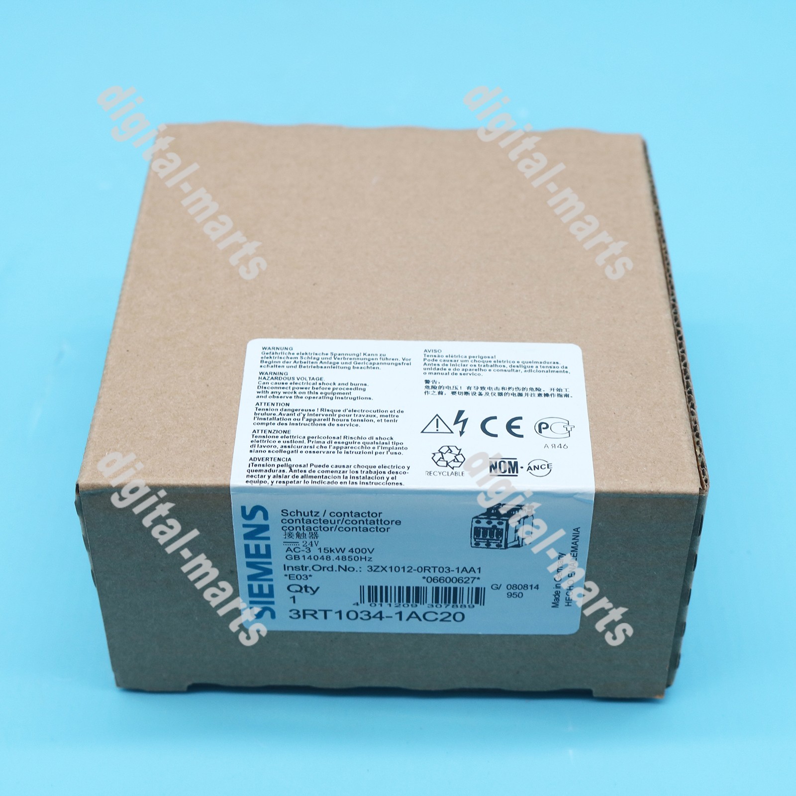 NEW SIEMENS ONE Sirius 3RT1034-1AC20 3RT10341AC20 AC-3 24V 3P S2 Contactor