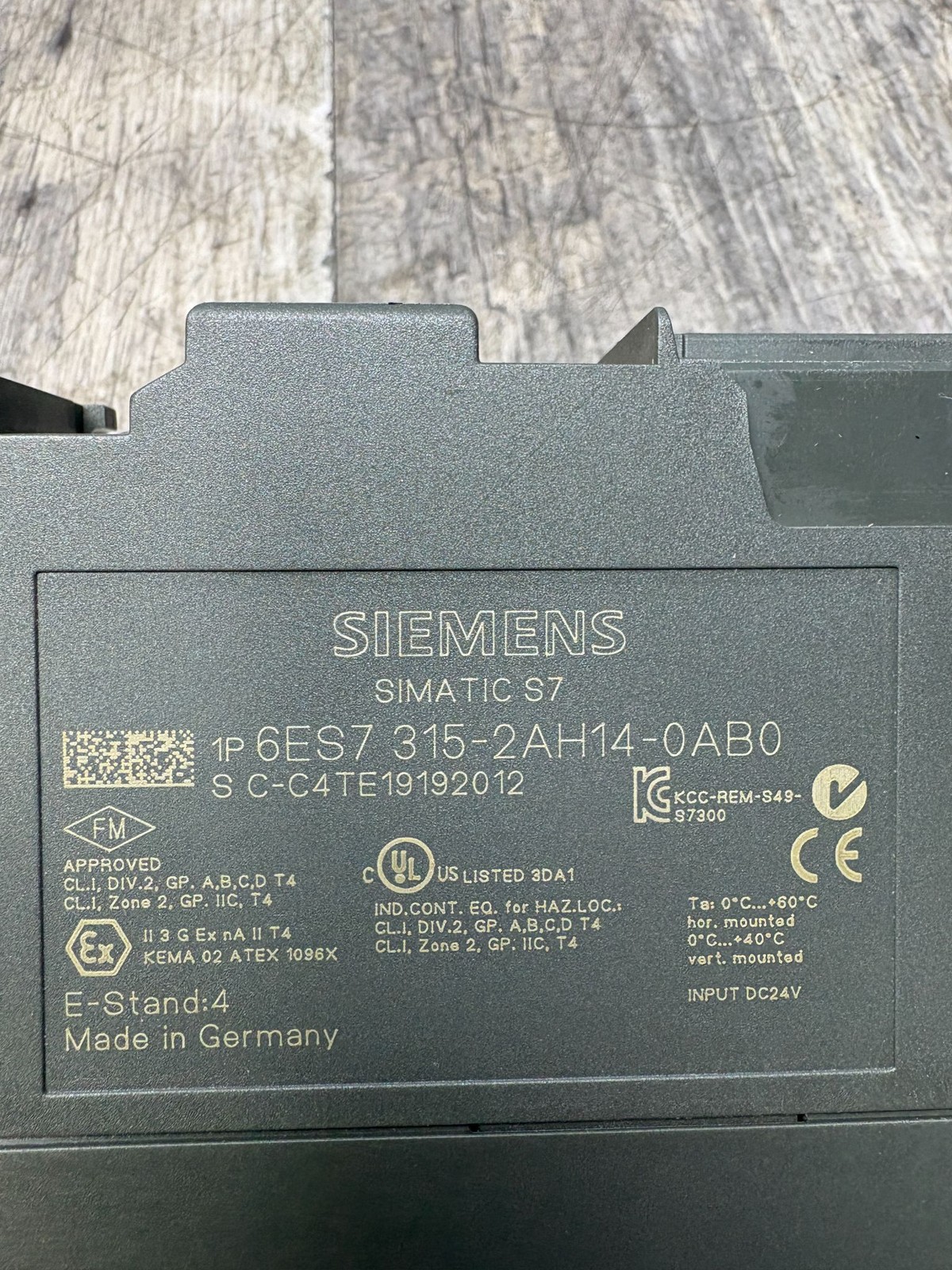 SIEMENS SIMATIC S7-300 CENTRAL PROCESSING UNIT 6ES7 315-2AH14-0AB0