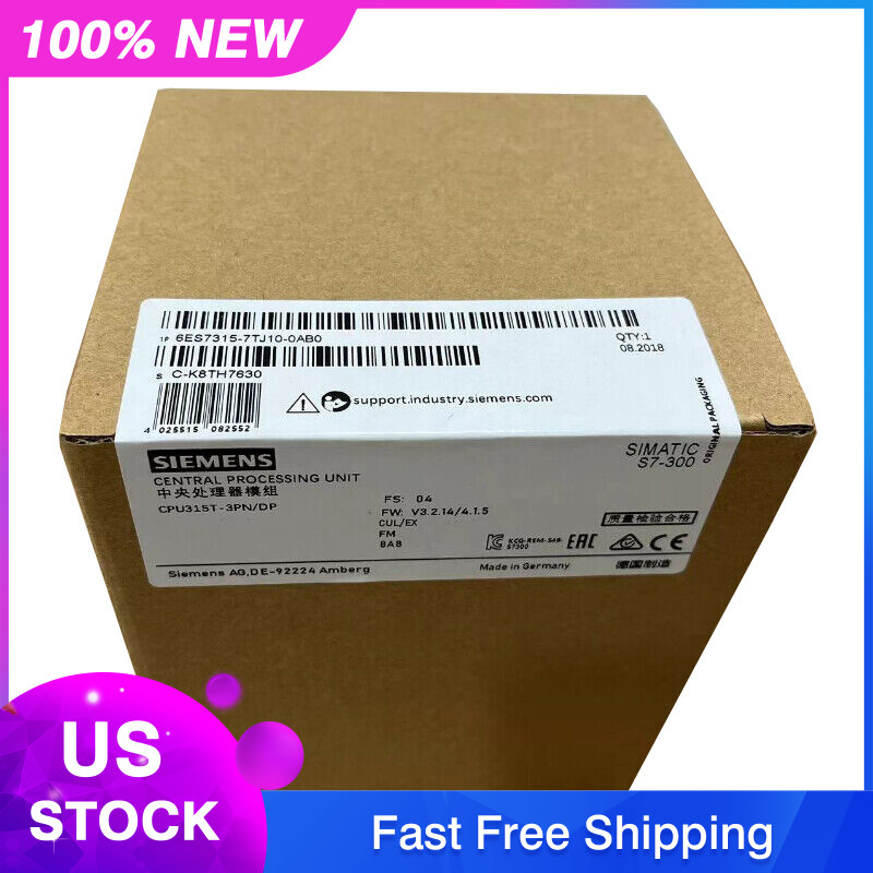 6ES7315-7TJ10-0AB0 NEW SIEMENS 6ES7 315-7TJ10-0AB0 CPU CENTRAL PROCESSING UNIT