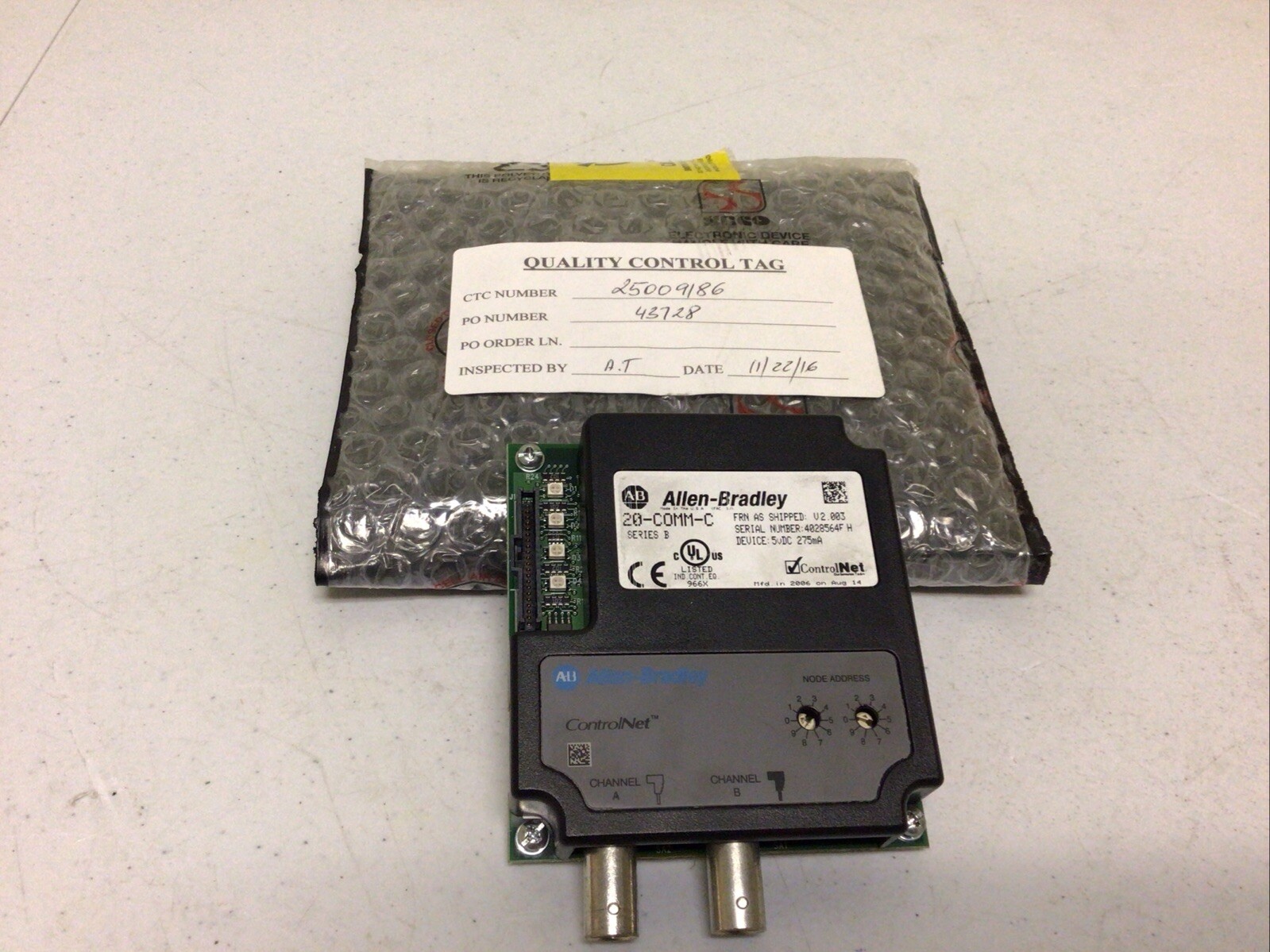 NEW, ALLEN BRADLEY 20-COMM-C CONTROLNET, FREE SHIPPING