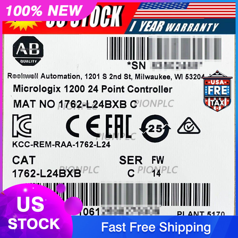 New Allen-Bradley 1762-L24BXB /C MicroLogix 1200 24 Point Controller 1762L24BXB