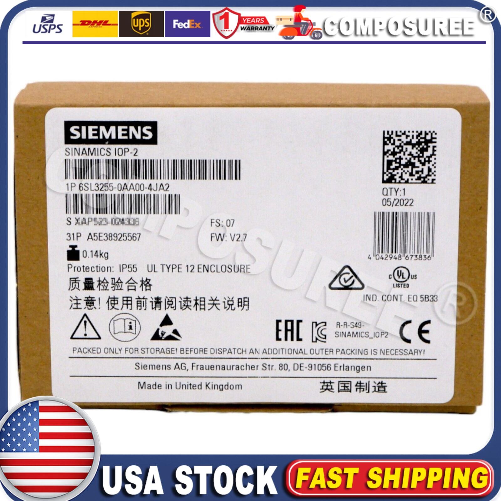 New Siemens 6SL3 255-0AA00-4JA2 6SL3255-0AA00-4JA2 Operator Panel IOP-2