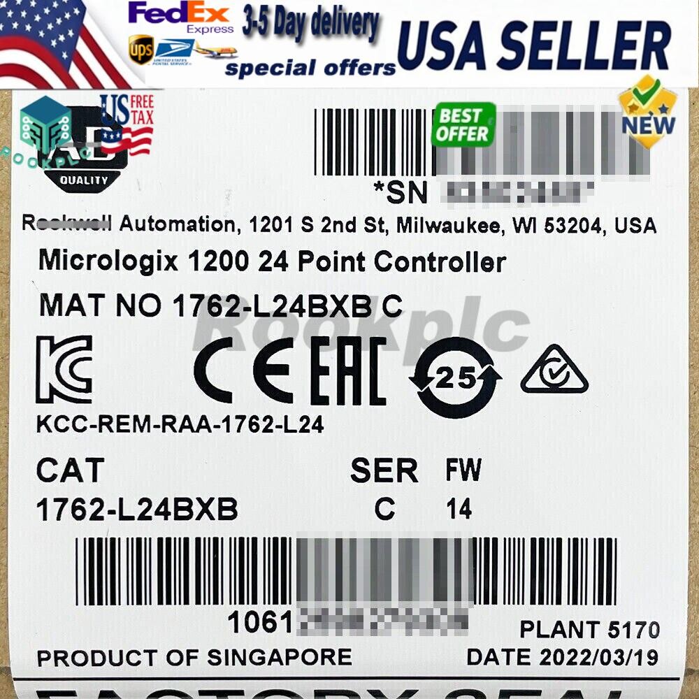 New AB 1762-L24BXB MicroLogix 1200 24 Point Controller 1762L24BXB US Free Tax