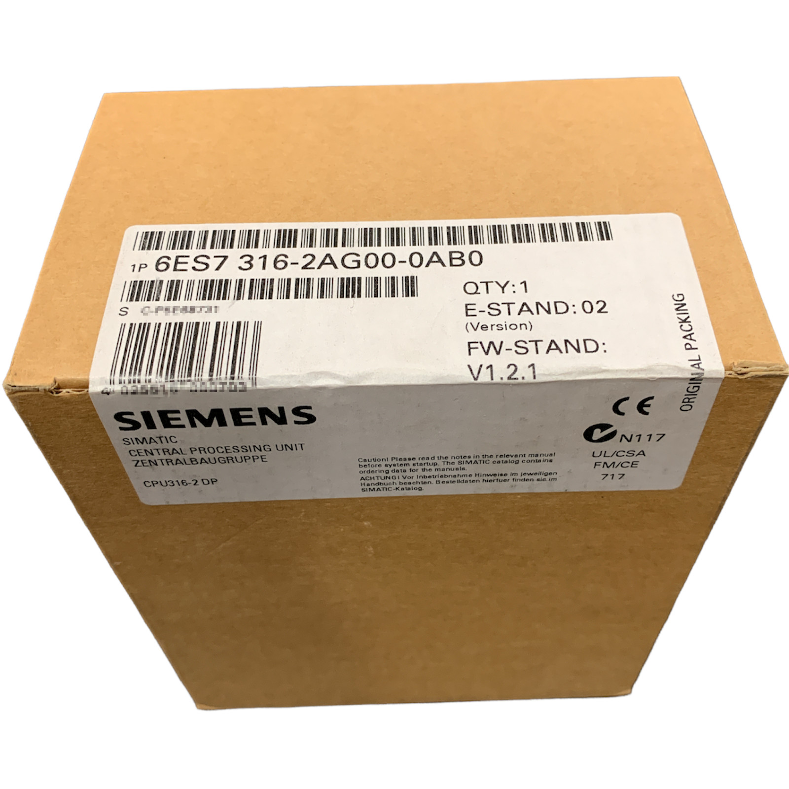 6ES7 316-2AG00-0AB0 NEW SIEMENS S7-300 CPU 316-2DP 6ES7316-2AG00-0AB0 2AGOO-OABO